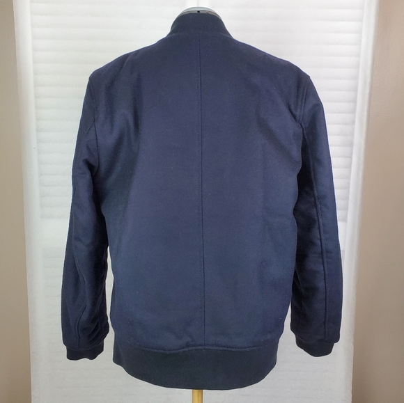 A&F | S | Italian fabric wool blend black bomber jacket - Picture 3 of 7